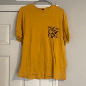 Mens forever 21 yellow t shirt